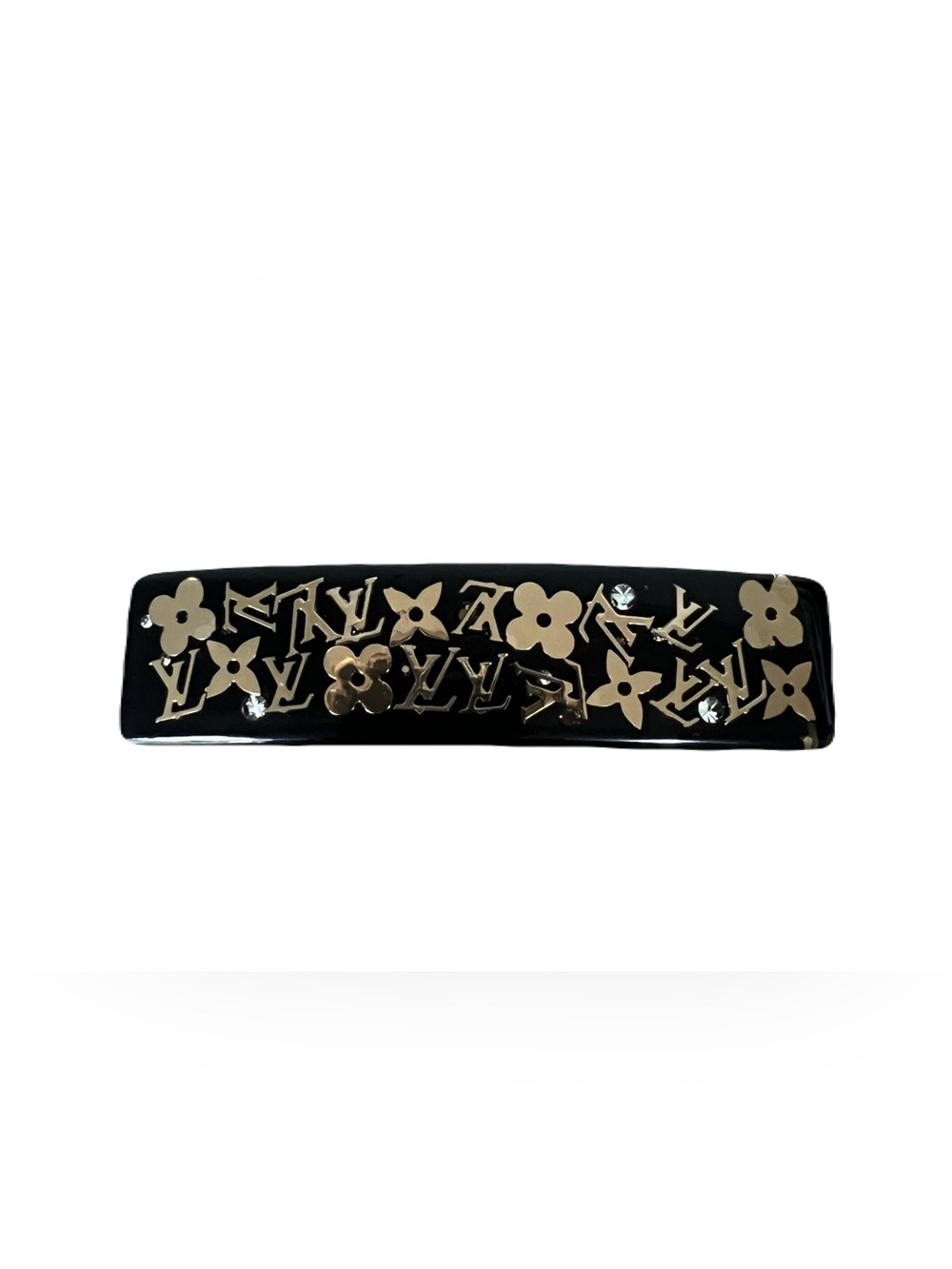 Louis Vuitton Brown and Gold Logo Barrette